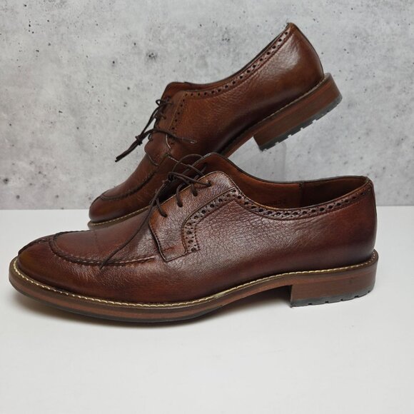 Alan Payne Deer Leather Oxford Split Toe Shoes Handmade 8.5 M Winbley Cognac - Picture 3 of 11